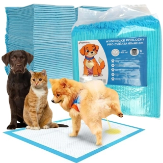 Hygienické podložky absorpční 6 vrstvé pro psy a kočky 50 ks 60x40 cm