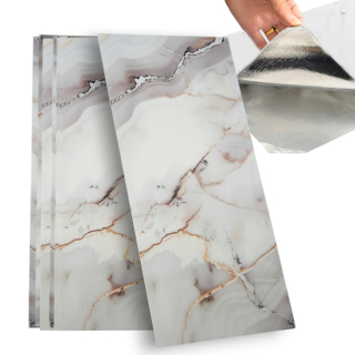 Panele samolepicí šedá s odbojeními mramorová pěnová tapeta nástěnné 30x60cm 10 ks